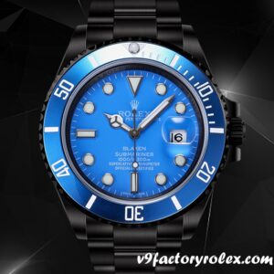 V9 Rolex Submariner Men's Rolex Calibre 2836 116610 Blue Dial Hands and Markers